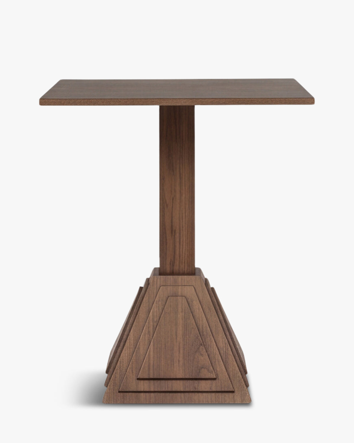 Table de bistrot Strata - NV GALLERY - bois de frêne teinté noyer - vue de face